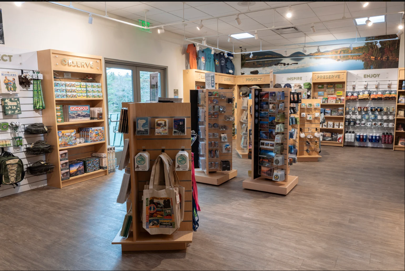 Inside a National Park gift store.