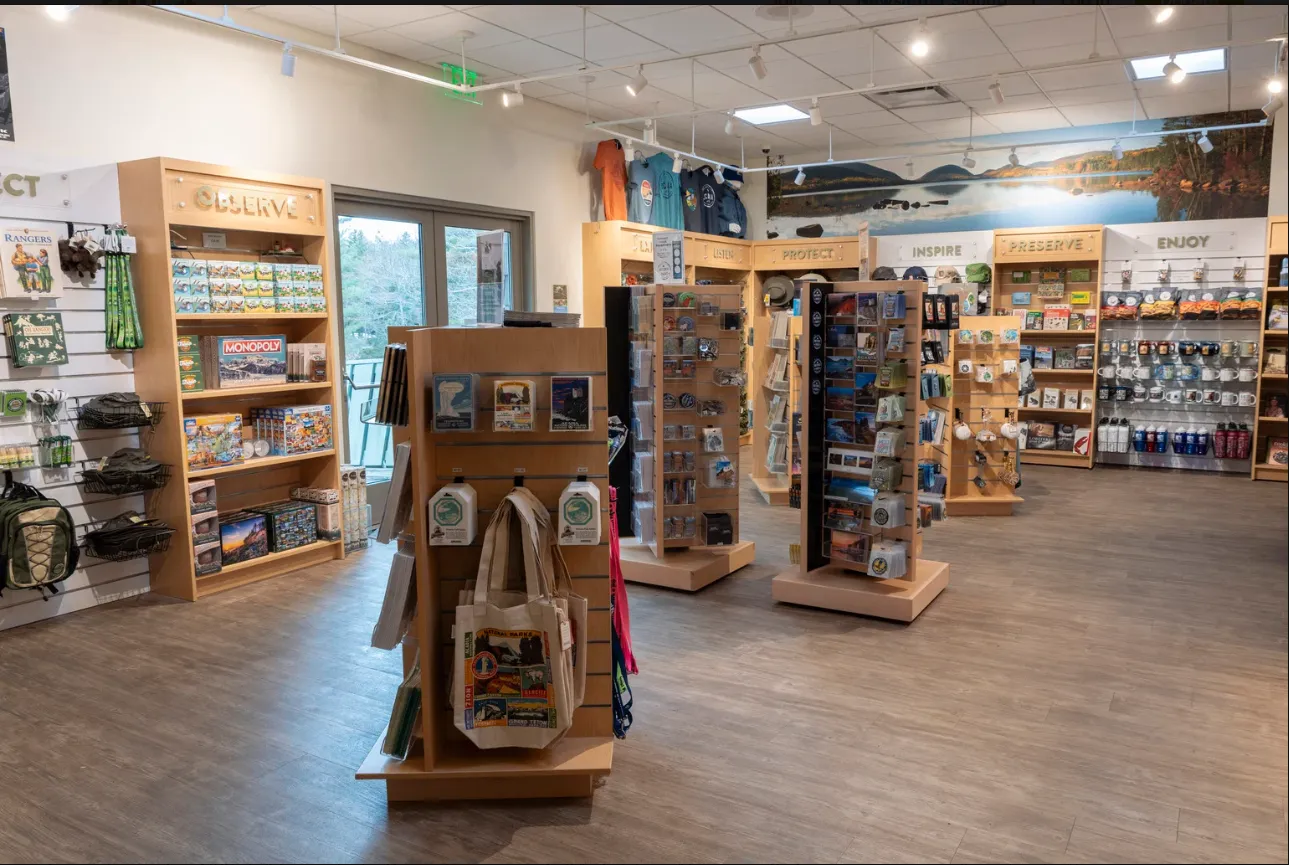 Inside a National Park gift store.